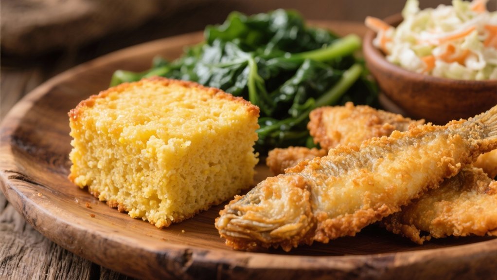 southern cornbread and catfish