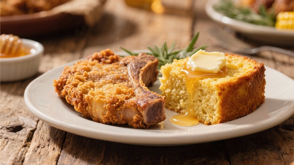 southern cornbread and honey
