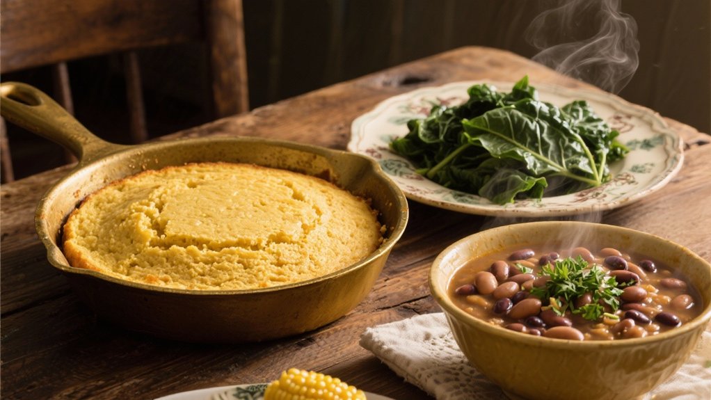southern cornbread with beans