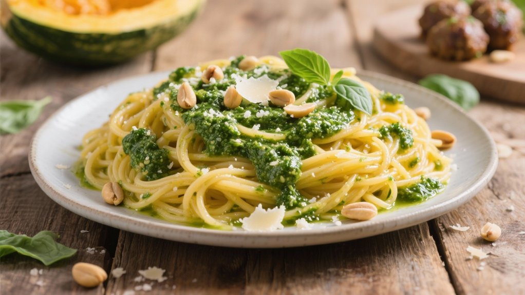 spaghetti squash with pesto