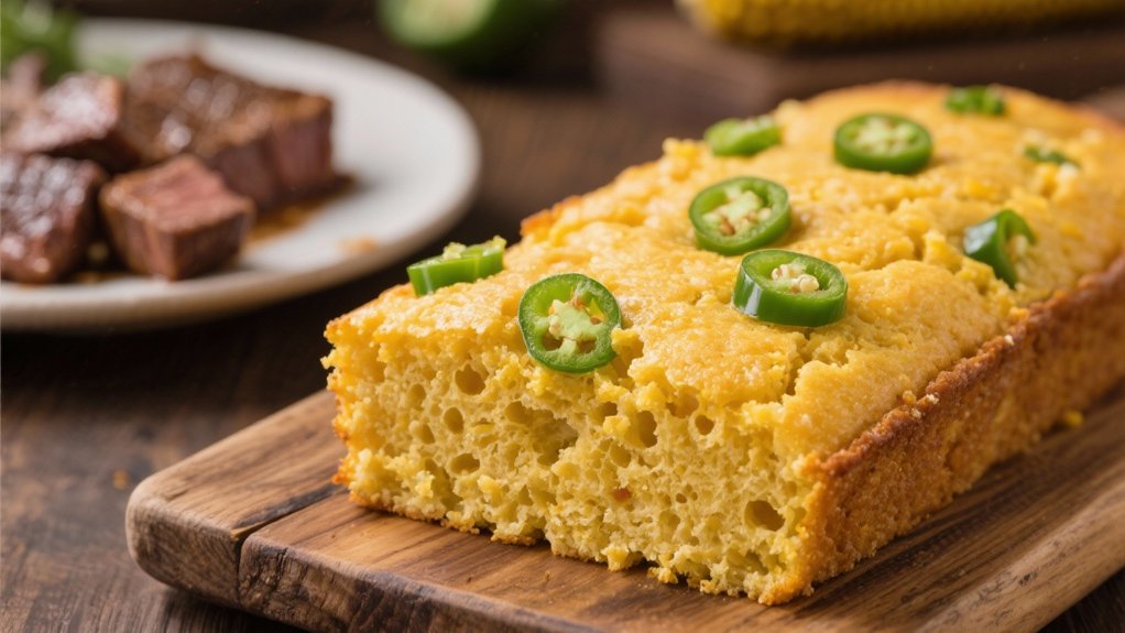 spicy cornbread complements steak