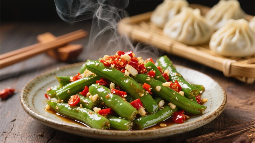 spicy crunchy vibrant beans