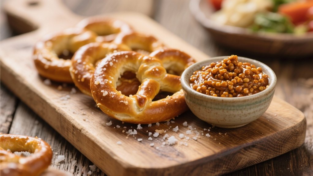 spicy mustard enhances pretzel experience