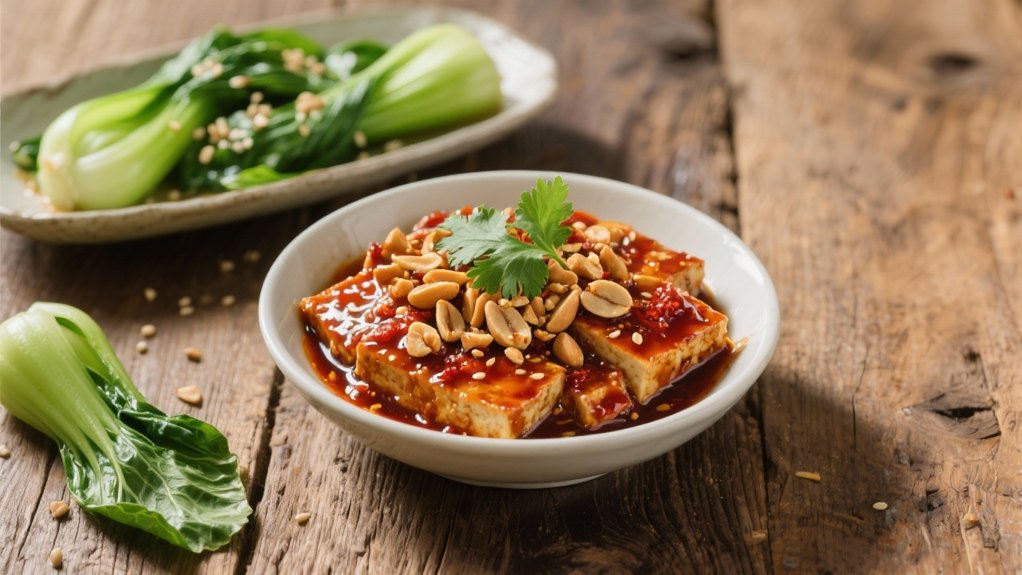 spicy tempeh with bok choy