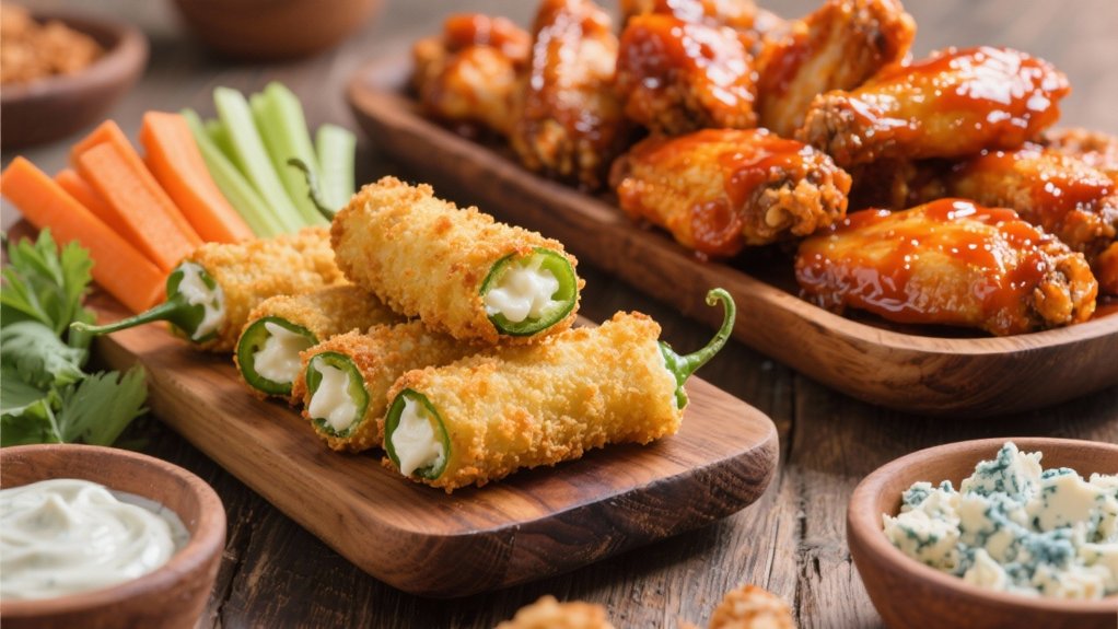 spicy wings and poppers