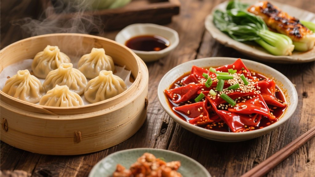 spicy wontons in chili oil