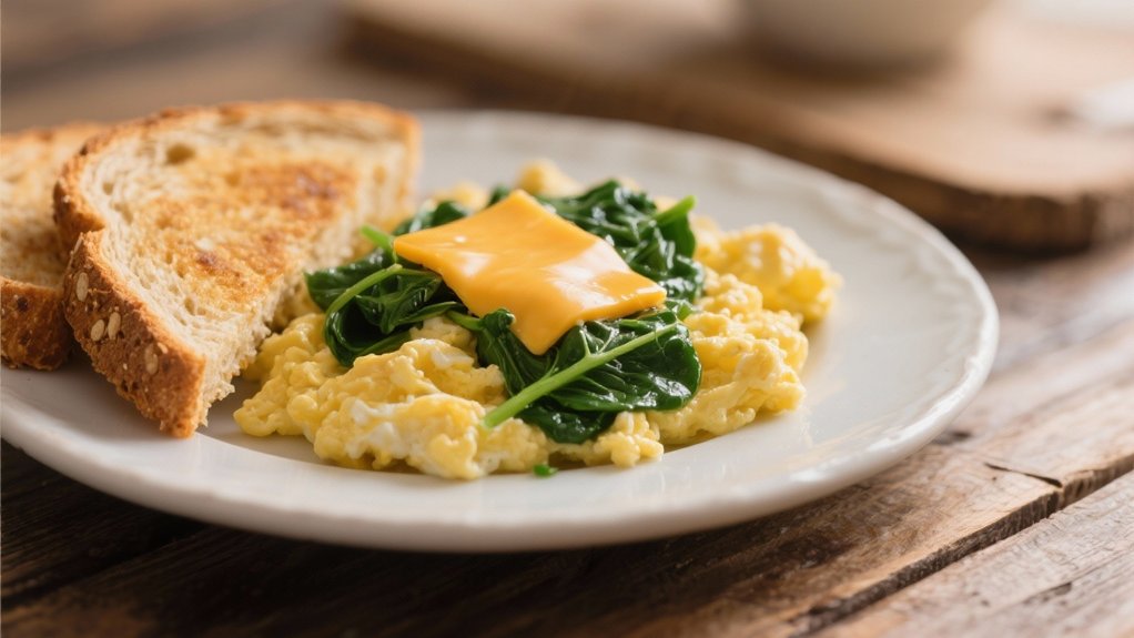 spinach and cheese breakfast