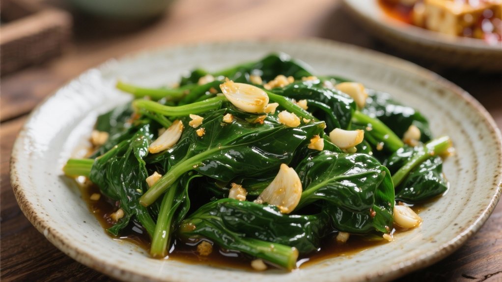 spinach complements mapo tofu