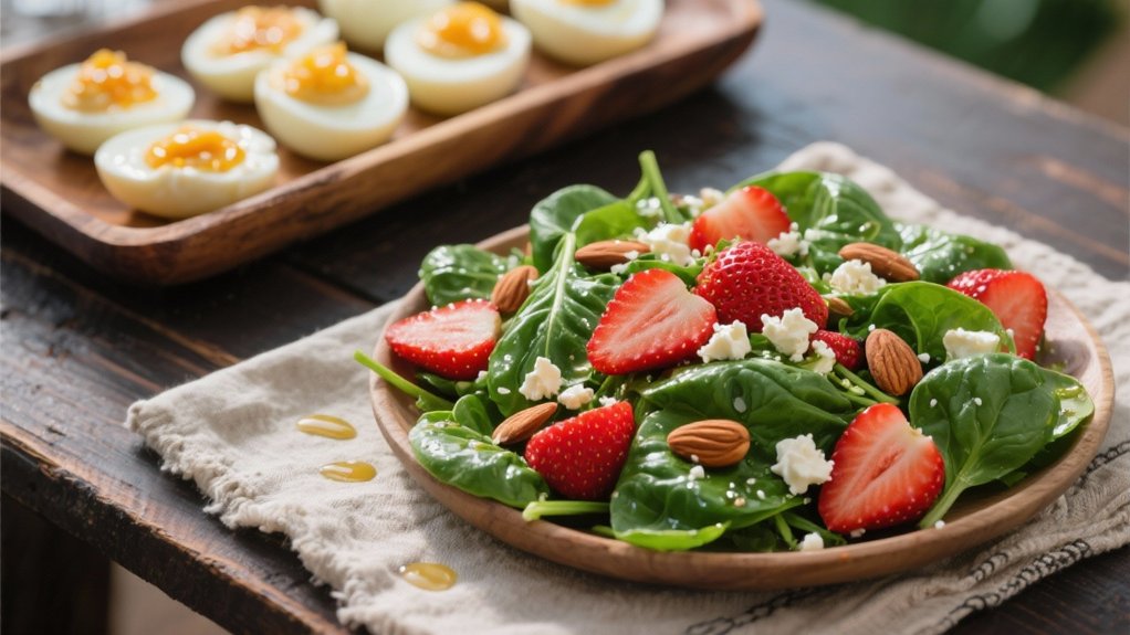 spinach strawberries feta salad