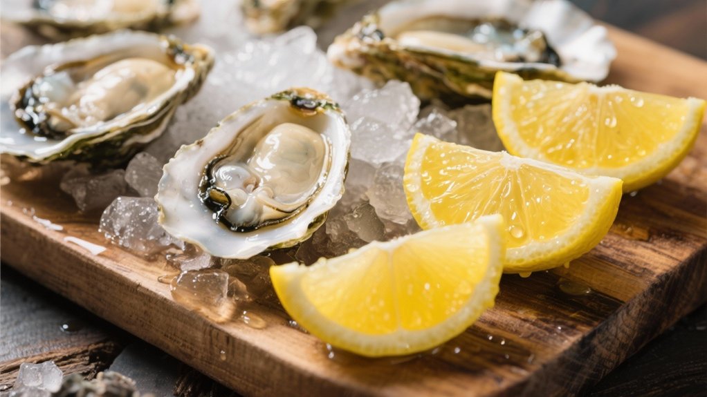 squeezed lemon enhances oysters