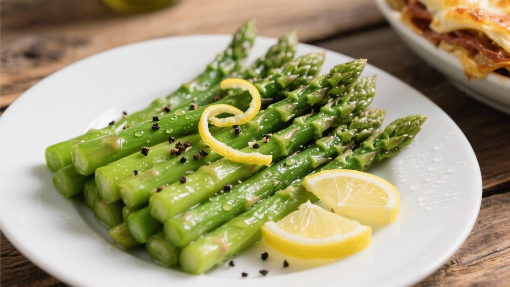 steamed asparagus with lemon