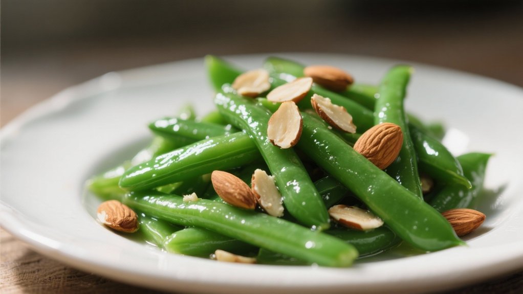 steamed beans with almonds