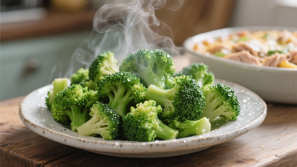 steamed broccoli enhances casserole