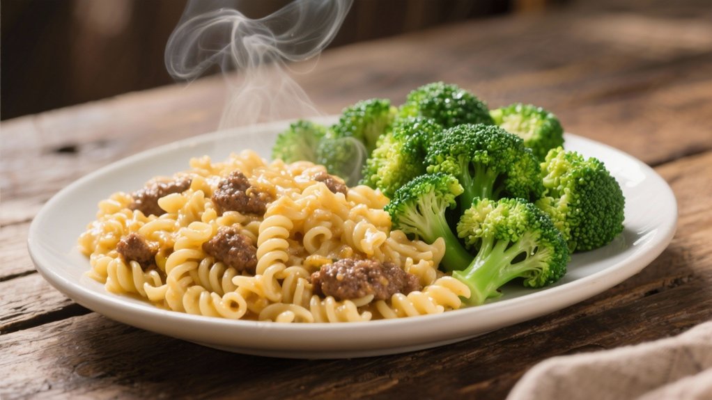 steamed broccoli enhances dinner