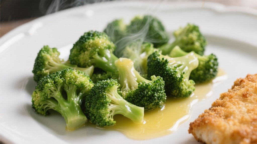 steamed broccoli enhances fish