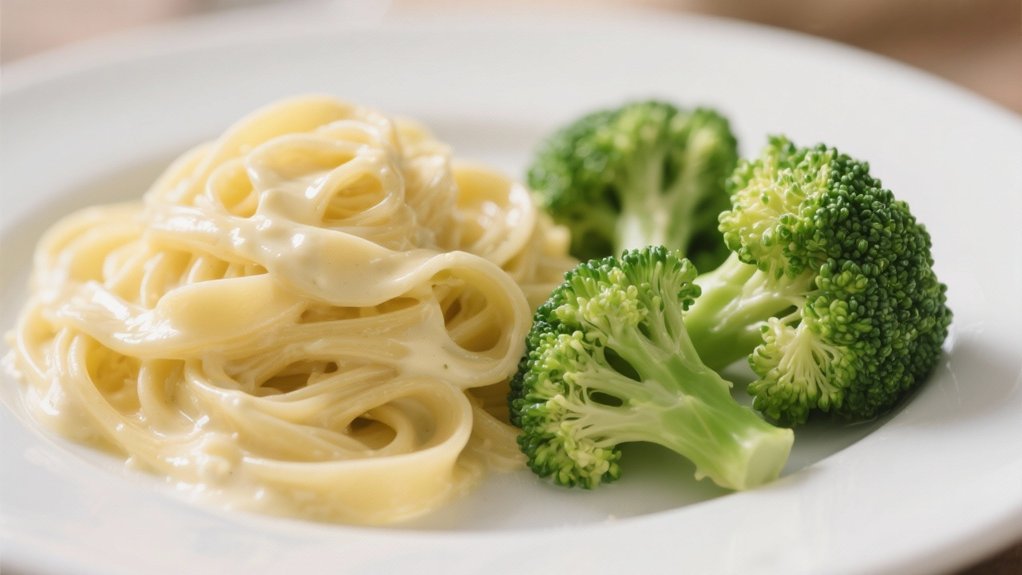 steamed broccoli enhances pasta