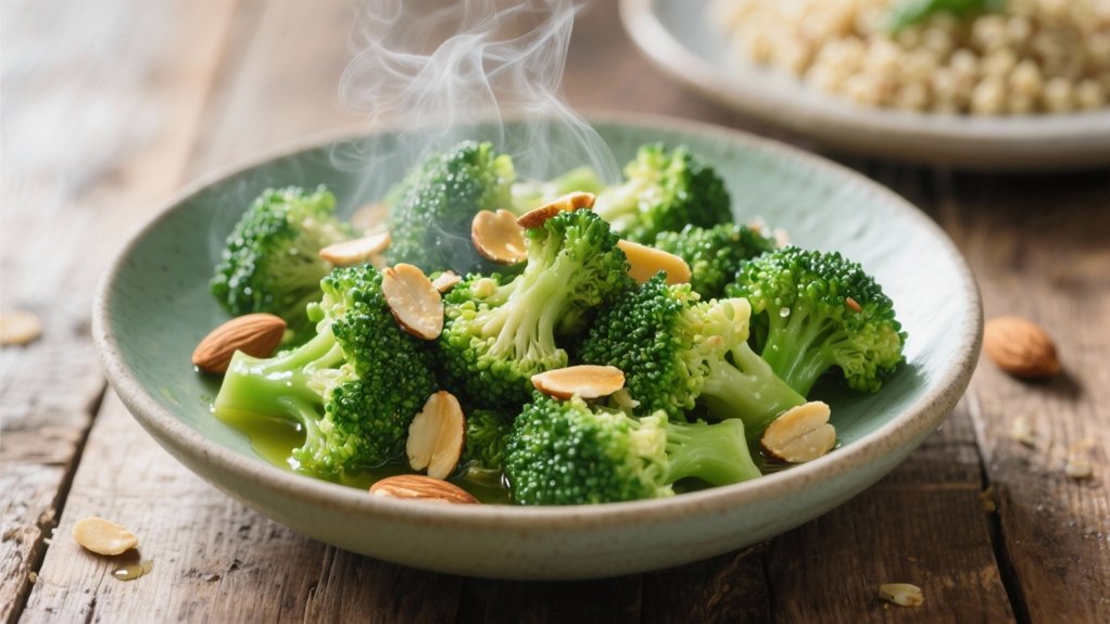 steamed broccoli with almonds