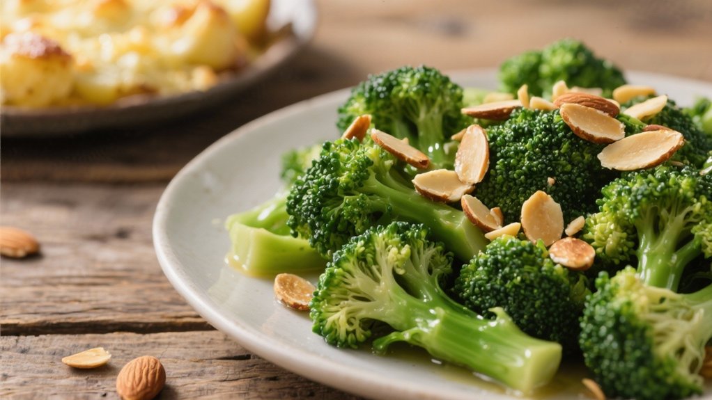 steamed broccoli with almonds