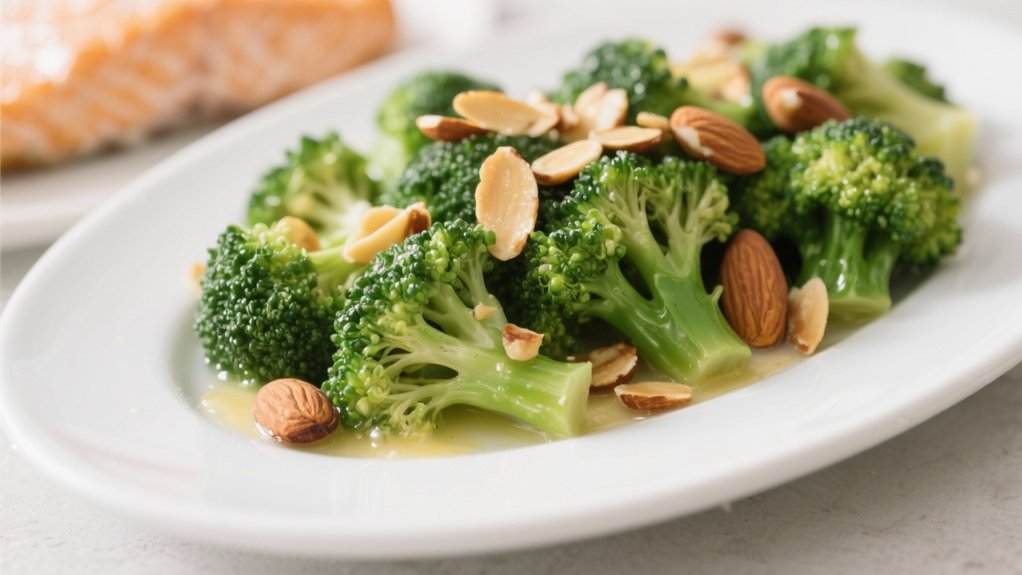 steamed broccoli with almonds