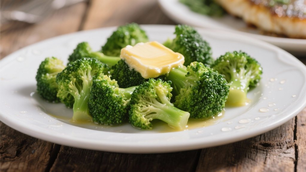 steamed broccoli with butter