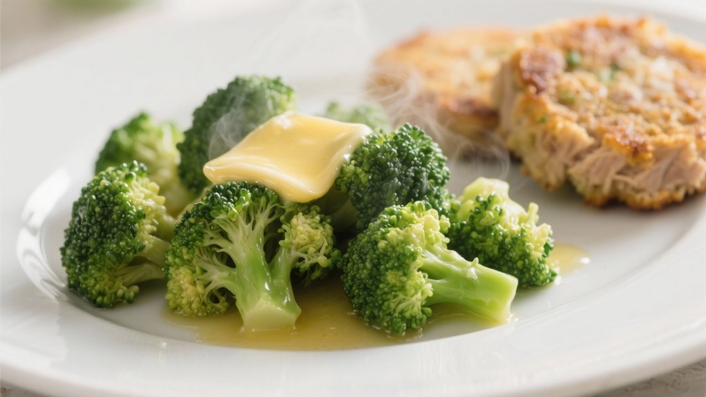 steamed broccoli with butter