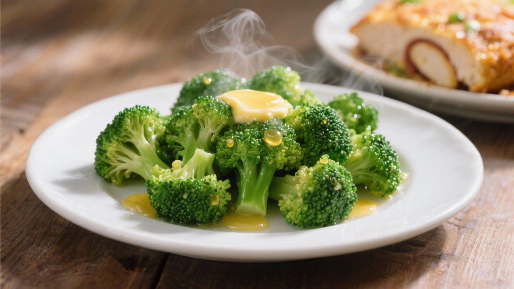 steamed broccoli with butter