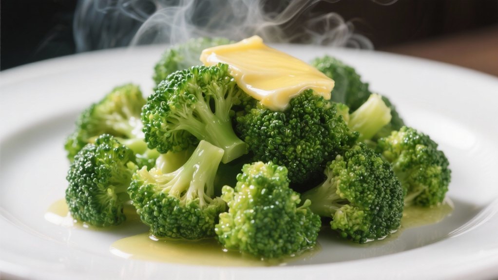 steamed broccoli with butter