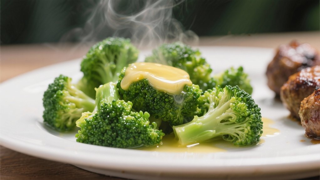 steamed broccoli with butter