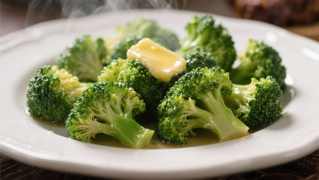 steamed broccoli with butter