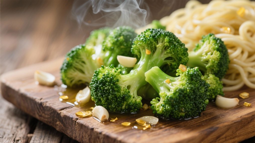 steamed broccoli with garlic
