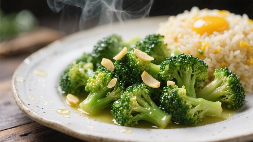 steamed broccoli with garlic