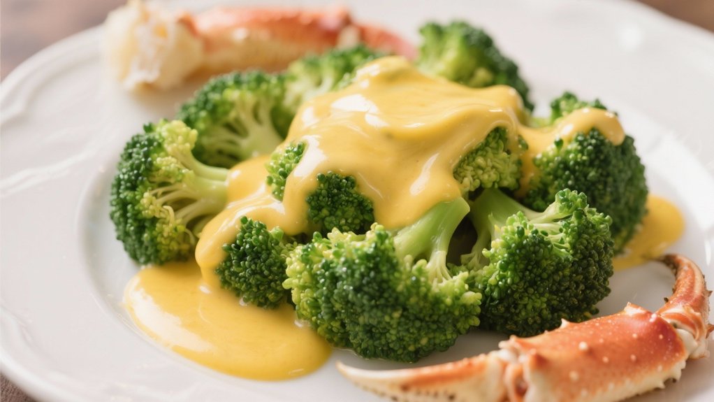 steamed broccoli with hollandaise
