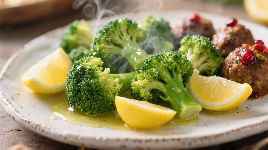 steamed broccoli with lemon