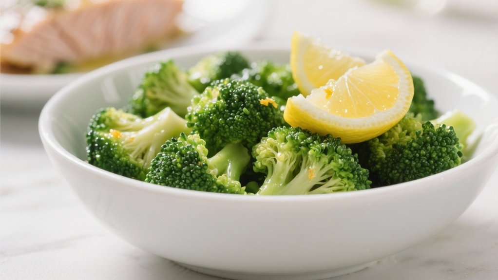 steamed broccoli with lemon