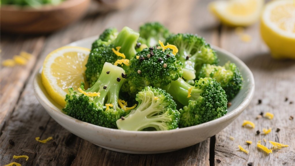 steamed broccoli with lemon