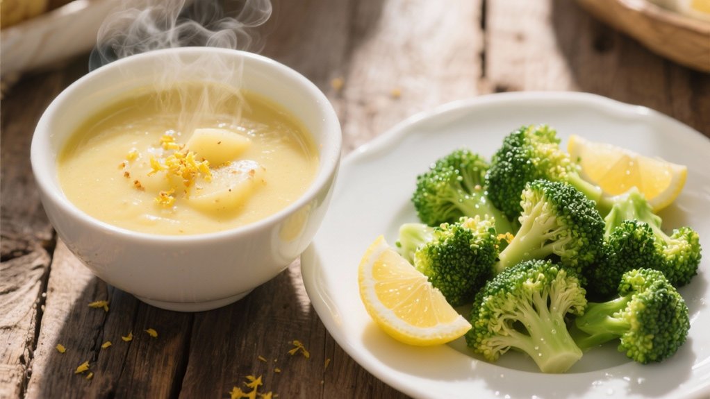 steamed broccoli with lemon