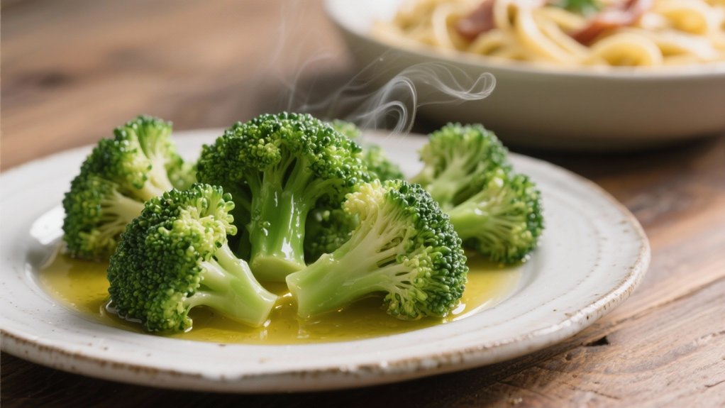 steamed broccoli with olive oil