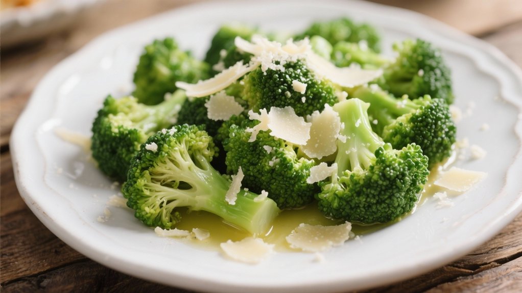 steamed broccoli with parmesan
