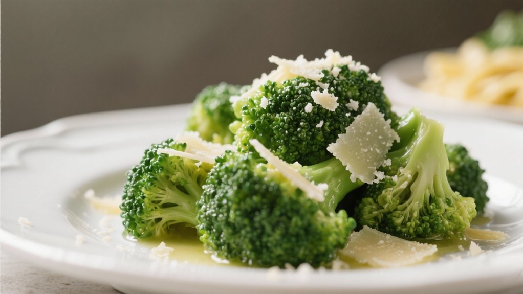 steamed broccoli with parmesan