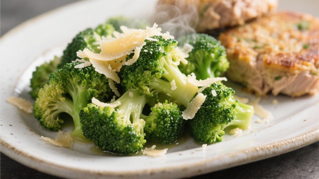 steamed broccoli with parmesan