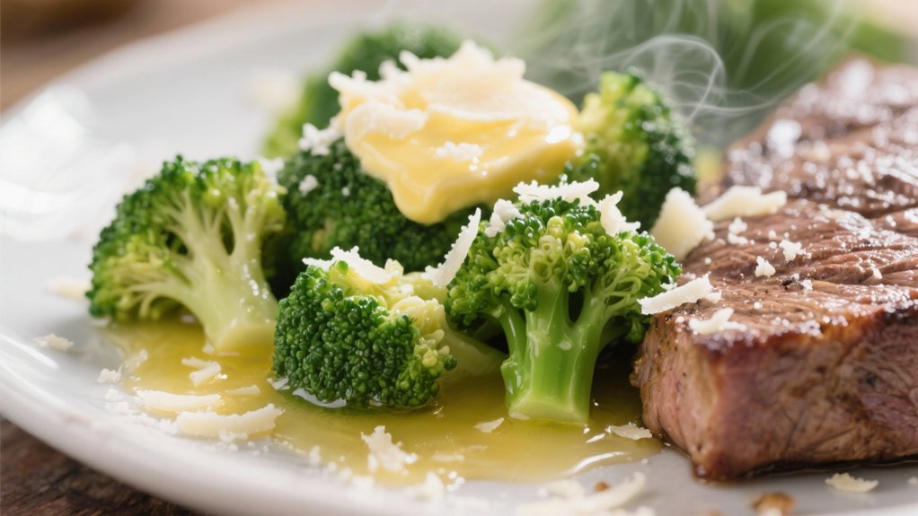 steamed broccoli with parmesan