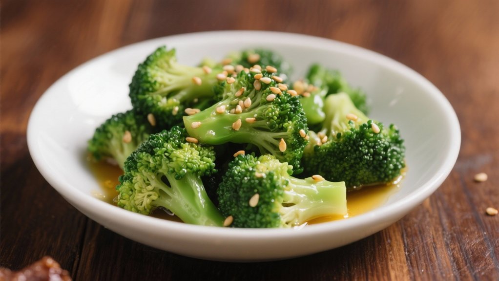 steamed broccoli with sesame