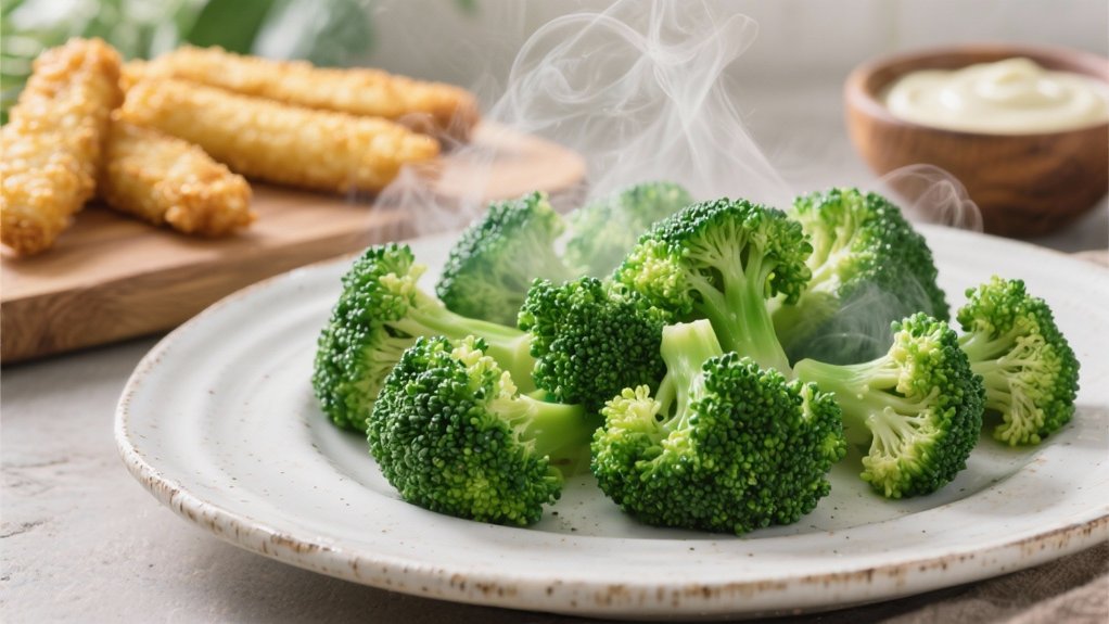 steamed broccoli with toppings