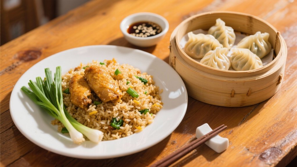 steamed dumplings enhance fried rice