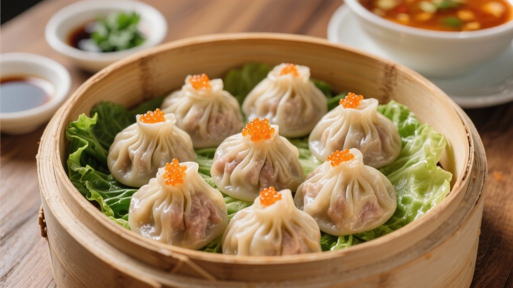 steamed dumplings with soup
