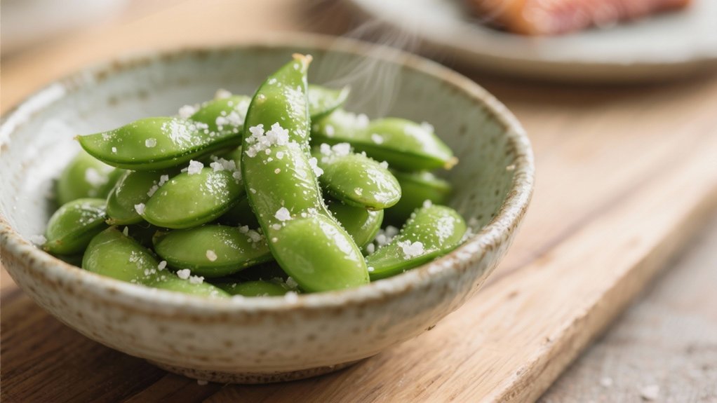 steamed edamame with salt