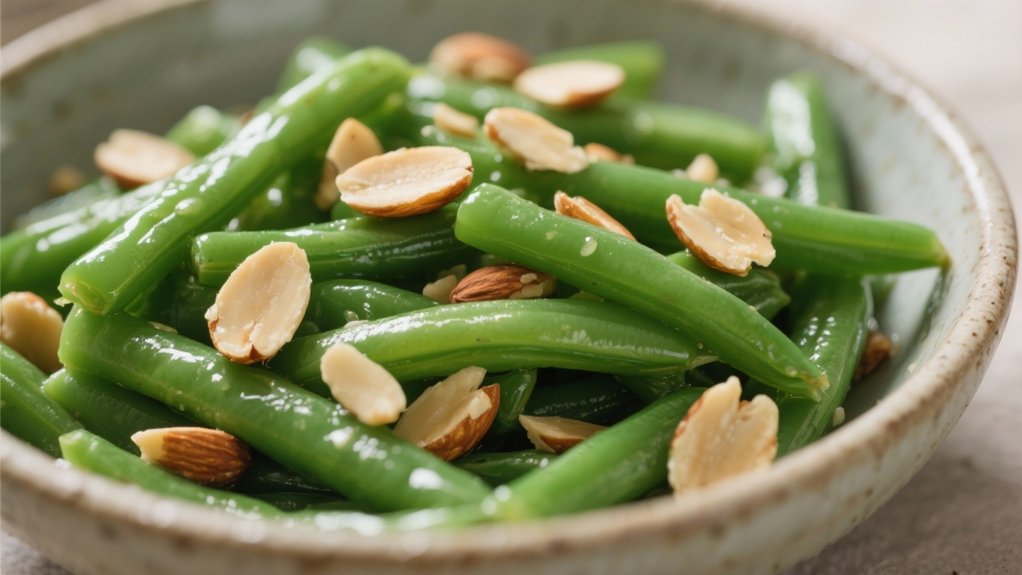 steamed green beans almonds