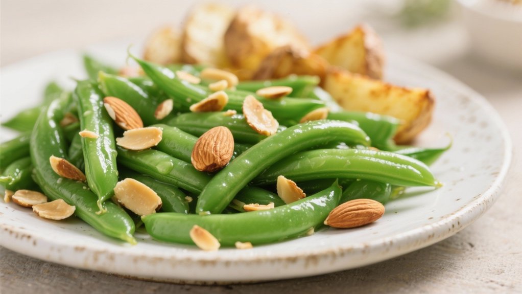 steamed green beans almonds