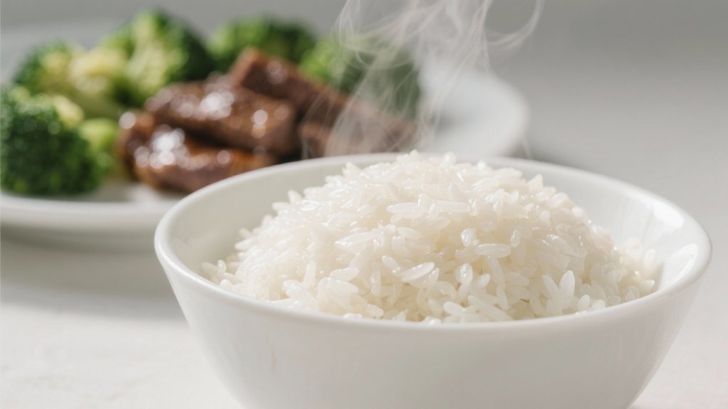 steamed jasmine rice preparation
