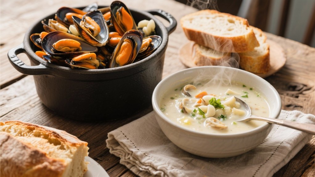 steamed mussels with chowder